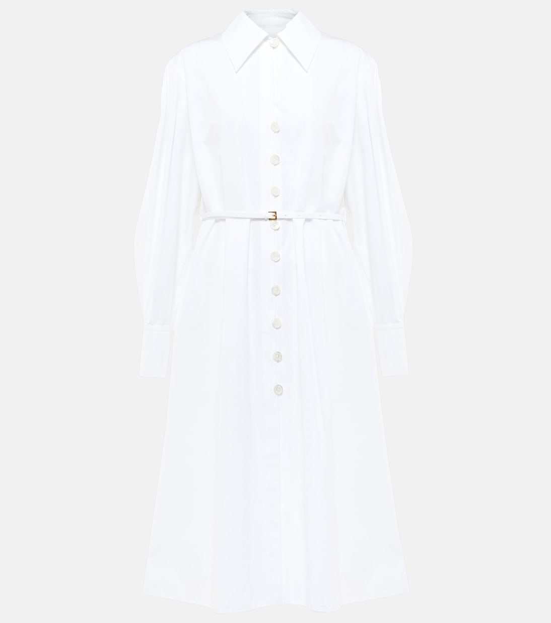 Cotton poplin belted shirt dress | Jil Sander