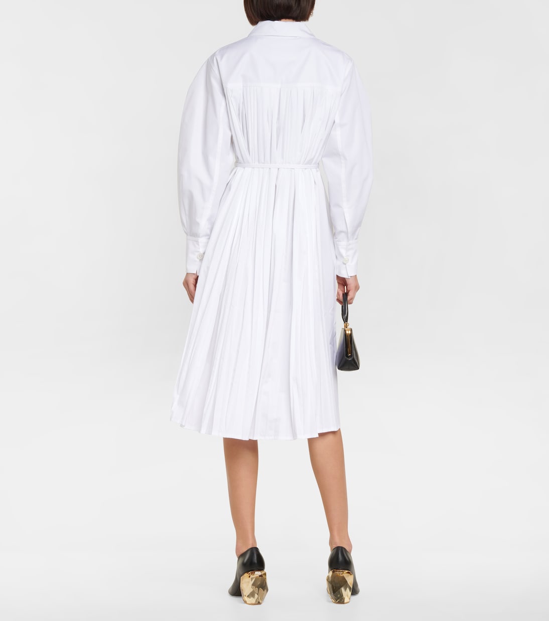 Cotton poplin belted shirt dress | Jil Sander