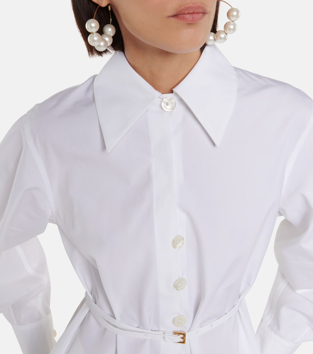Cotton poplin belted shirt dress | Jil Sander