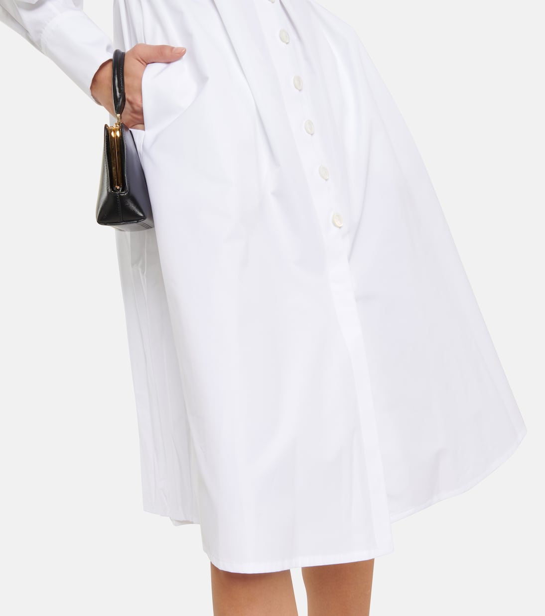 Cotton poplin belted shirt dress | Jil Sander