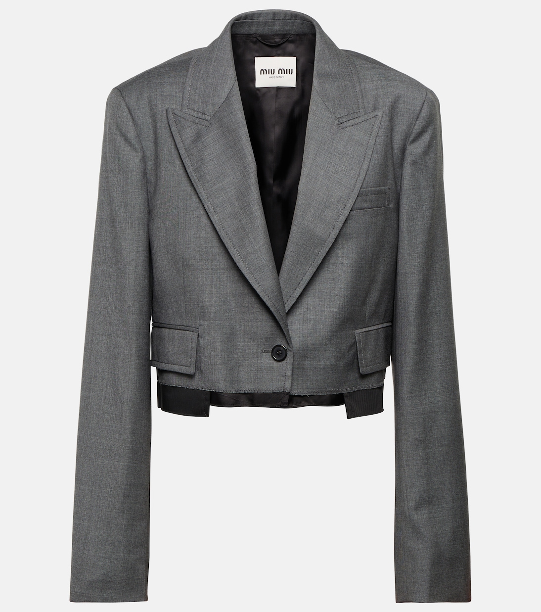 Cropped virgin wool blazer | Miu Miu