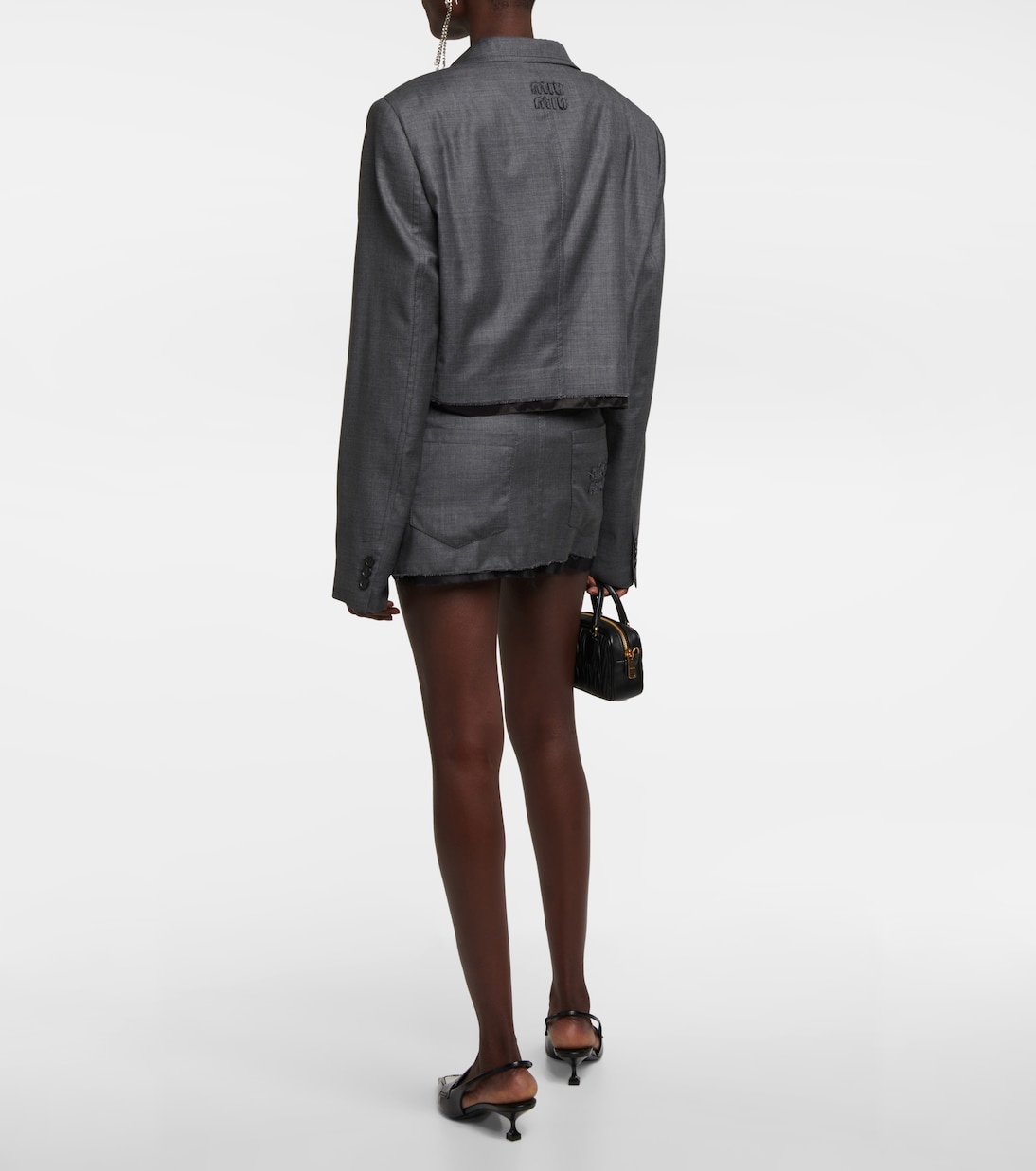 Cropped virgin wool blazer | Miu Miu