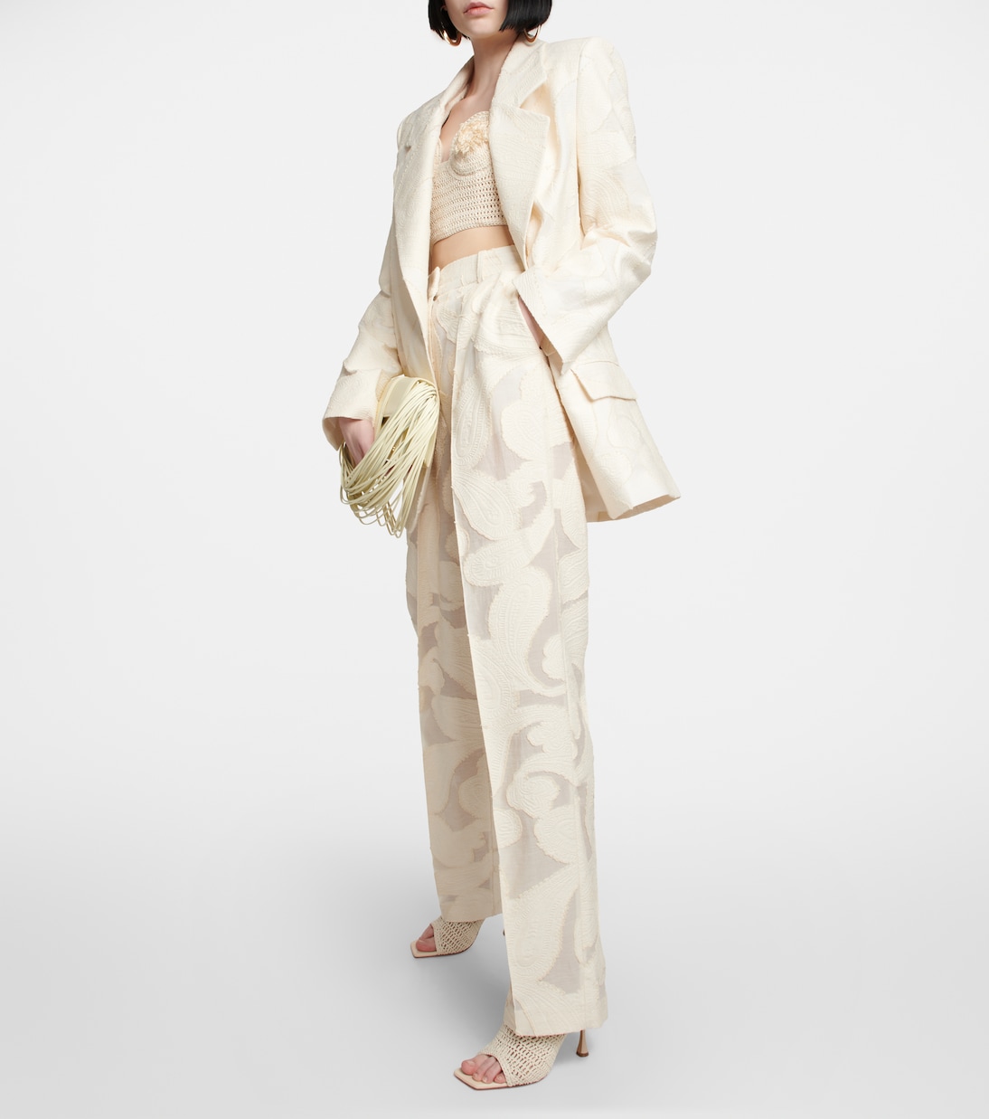 Pantaloni in misto cotone a vita alta | The Mannei