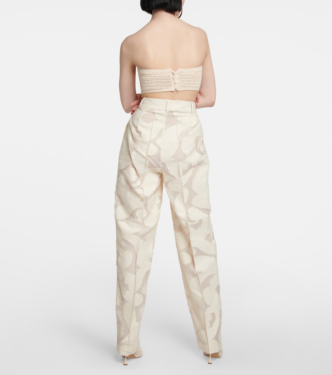 Pantaloni in misto cotone a vita alta | The Mannei