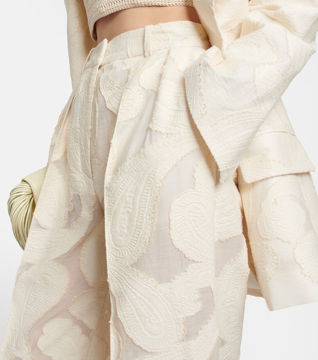 Pantaloni in misto cotone a vita alta | The Mannei