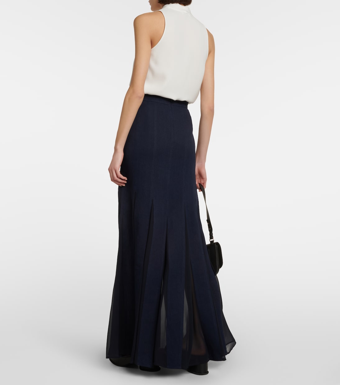 Nicia linen-blend and silk maxi skirt | Max Mara