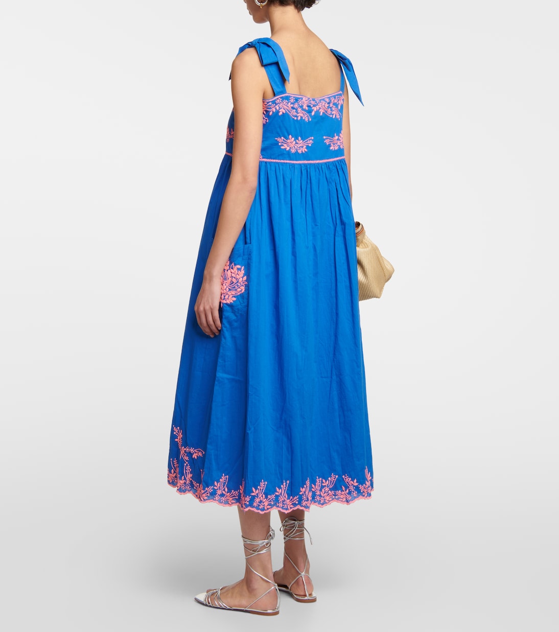Embroidered cotton midi dress | Juliet Dunn