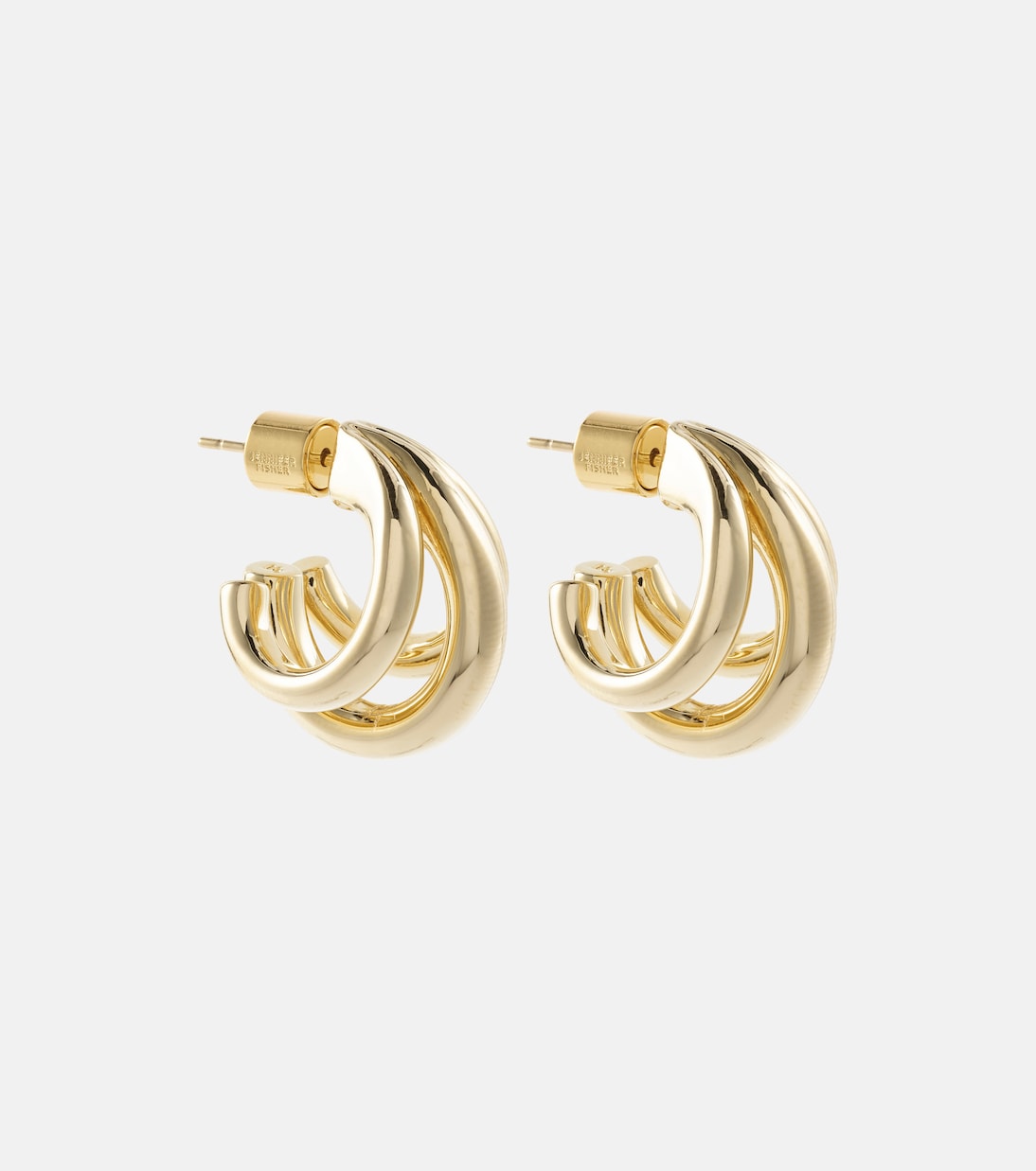 Boucles d'oreilles Triple Micro en plaqué or 10 ct | Jennifer Fisher