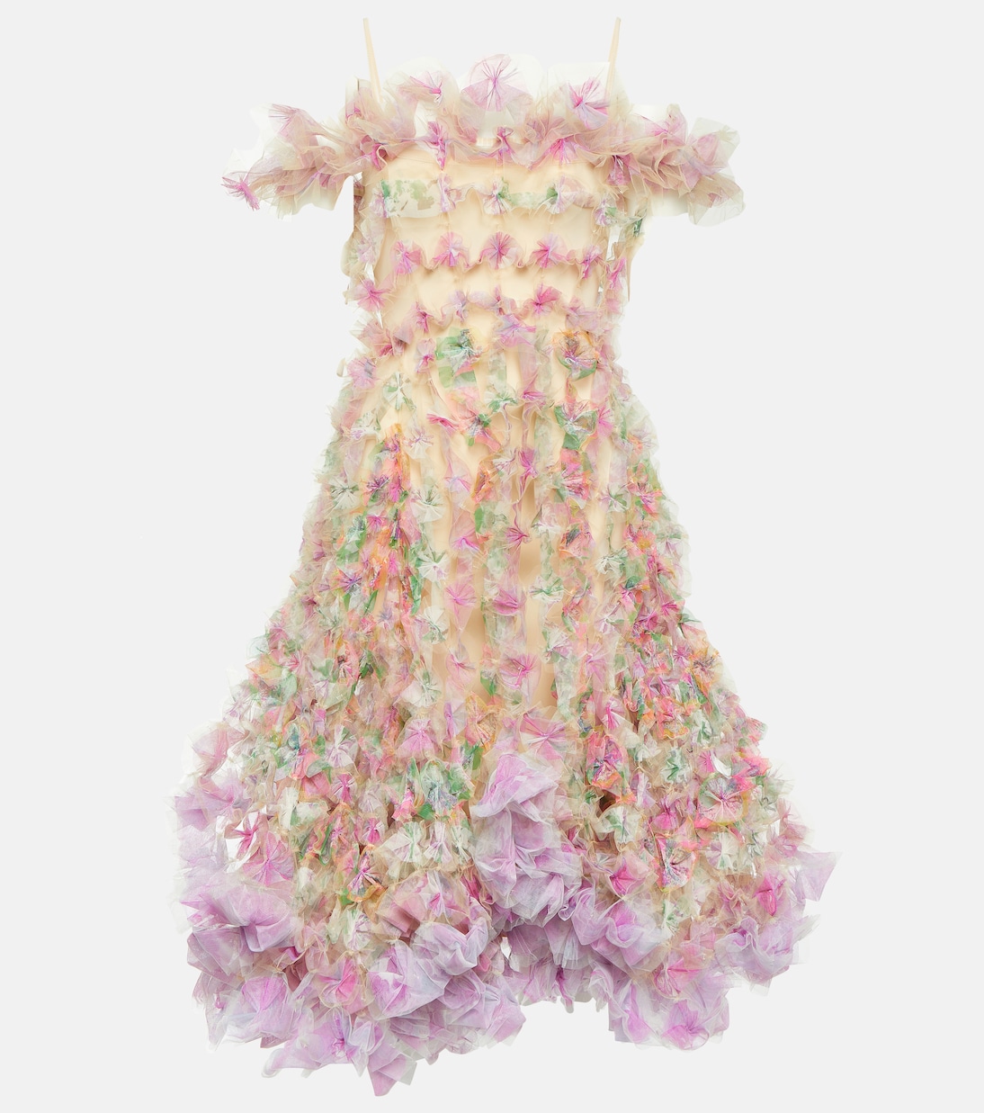 Off-Shoulder-Midikleid aus Tüll | Susan Fang