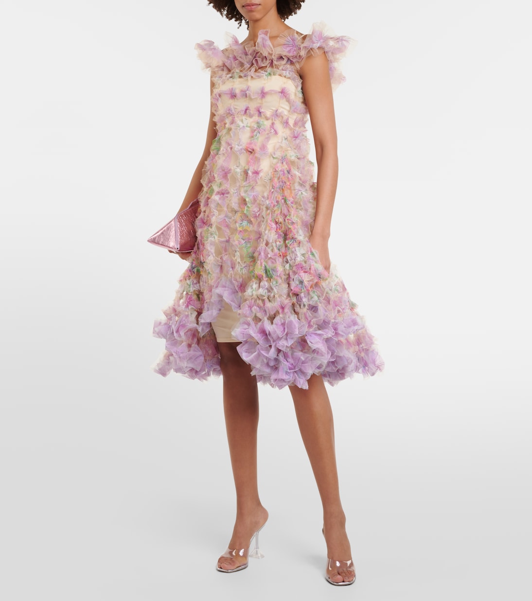 Off-Shoulder-Midikleid aus Tüll | Susan Fang