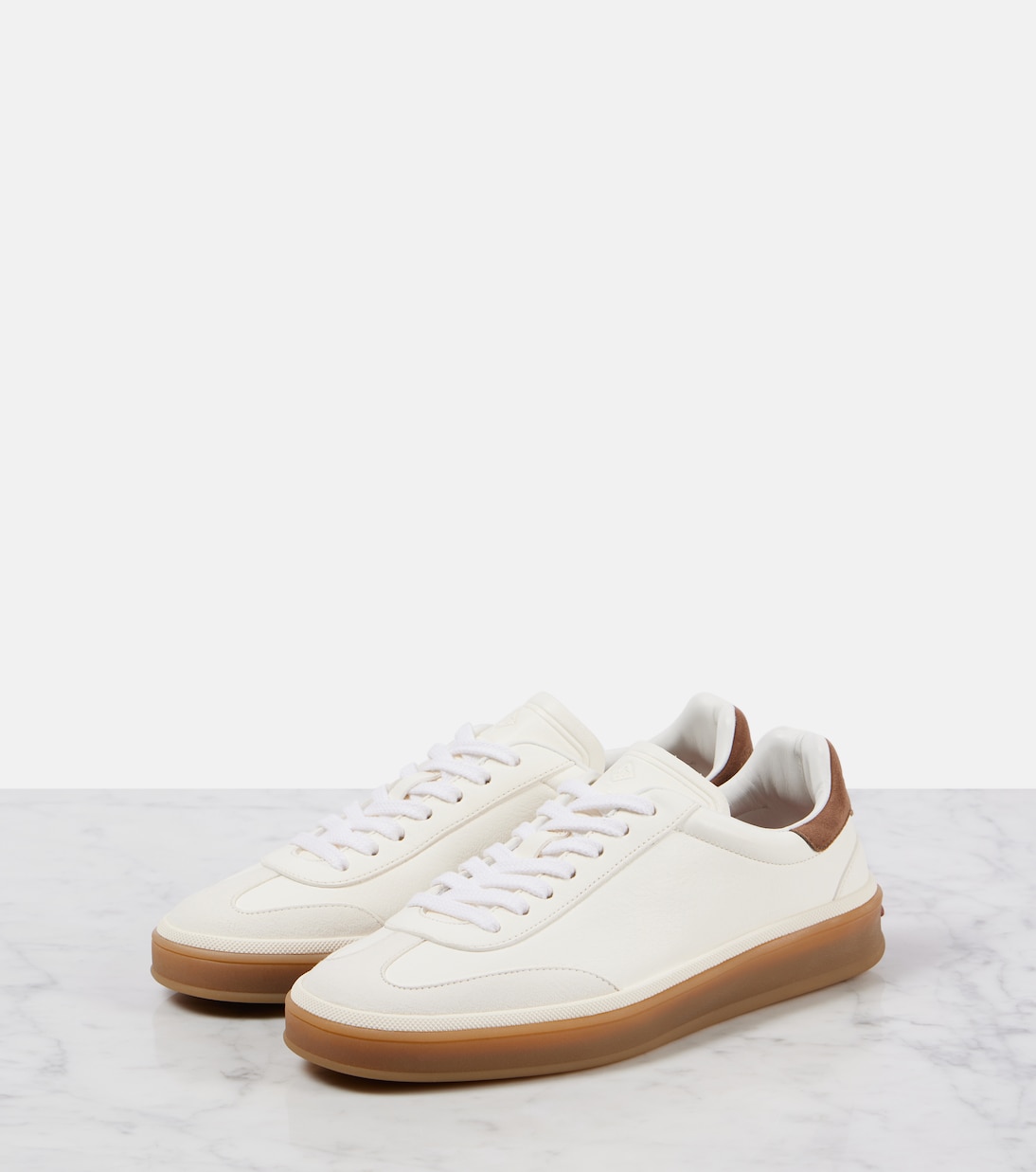 Tennis Walk suede-trimmed leather sneakers | Loro Piana