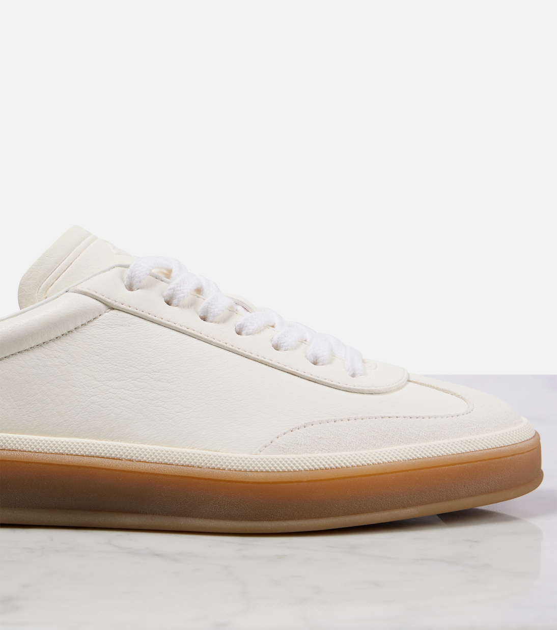 Tennis Walk suede-trimmed leather sneakers | Loro Piana