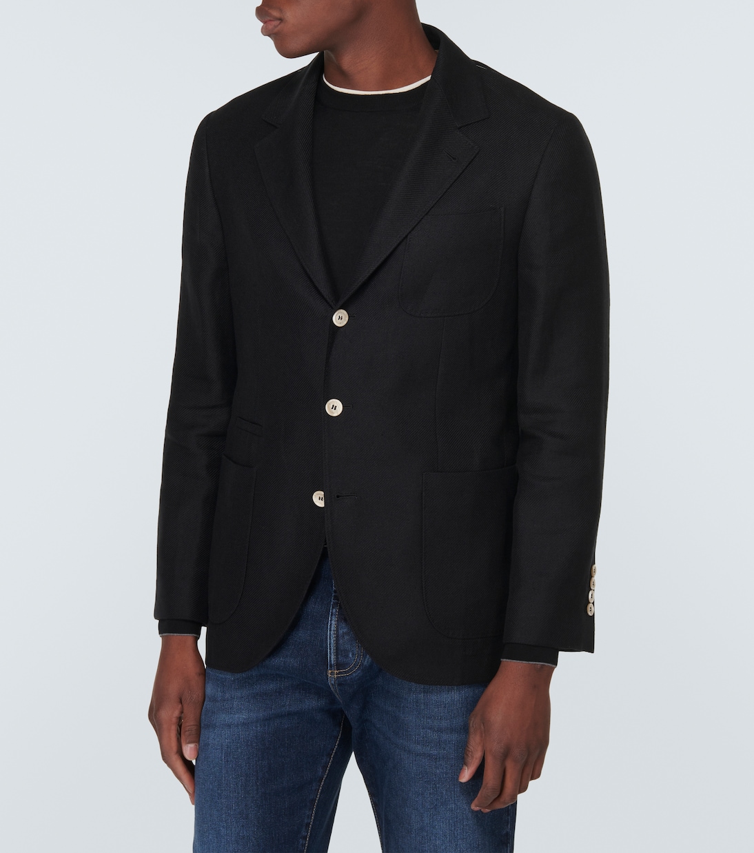 Blazer in lino, lana e seta | Brunello Cucinelli