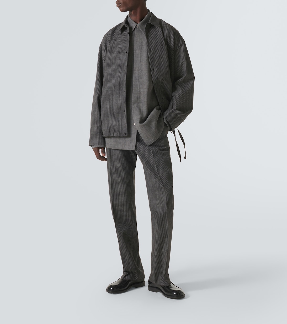 Checked virgin wool straight pants | Jil Sander