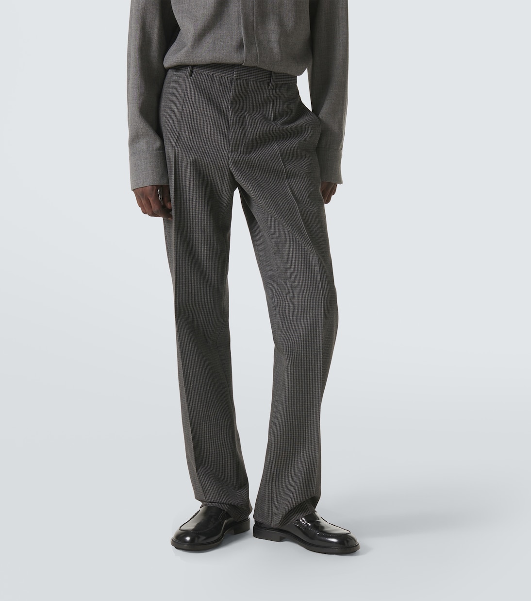 Checked virgin wool straight pants | Jil Sander