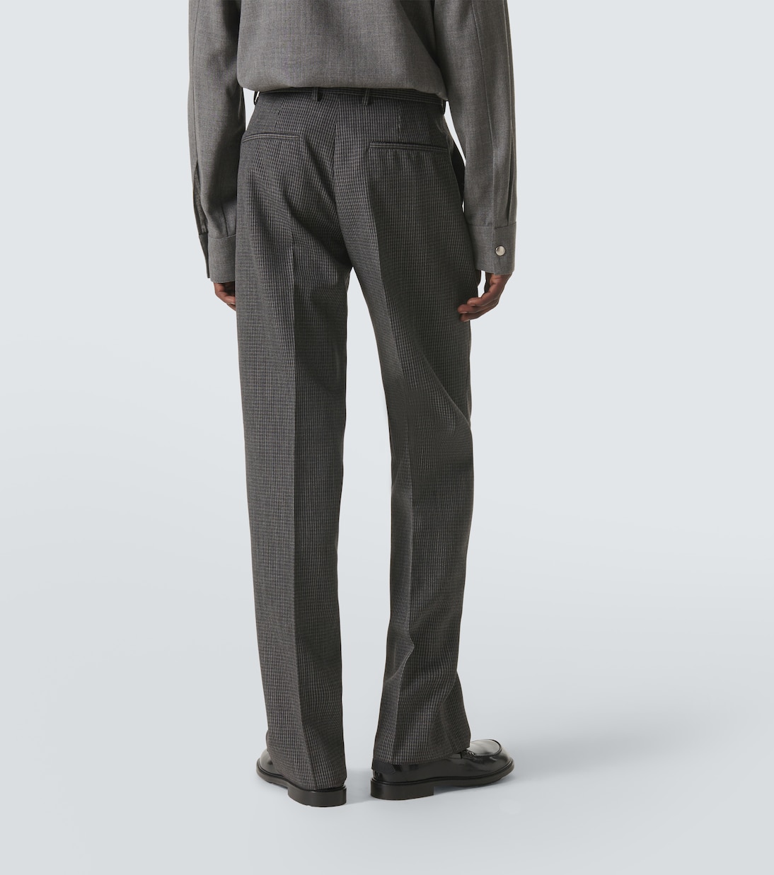Checked virgin wool straight pants | Jil Sander