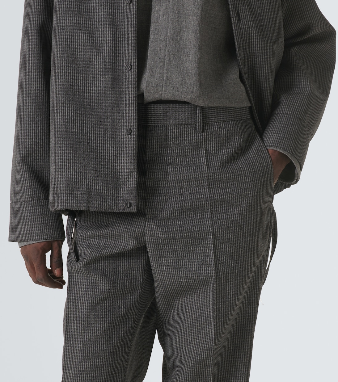 Checked virgin wool straight pants | Jil Sander