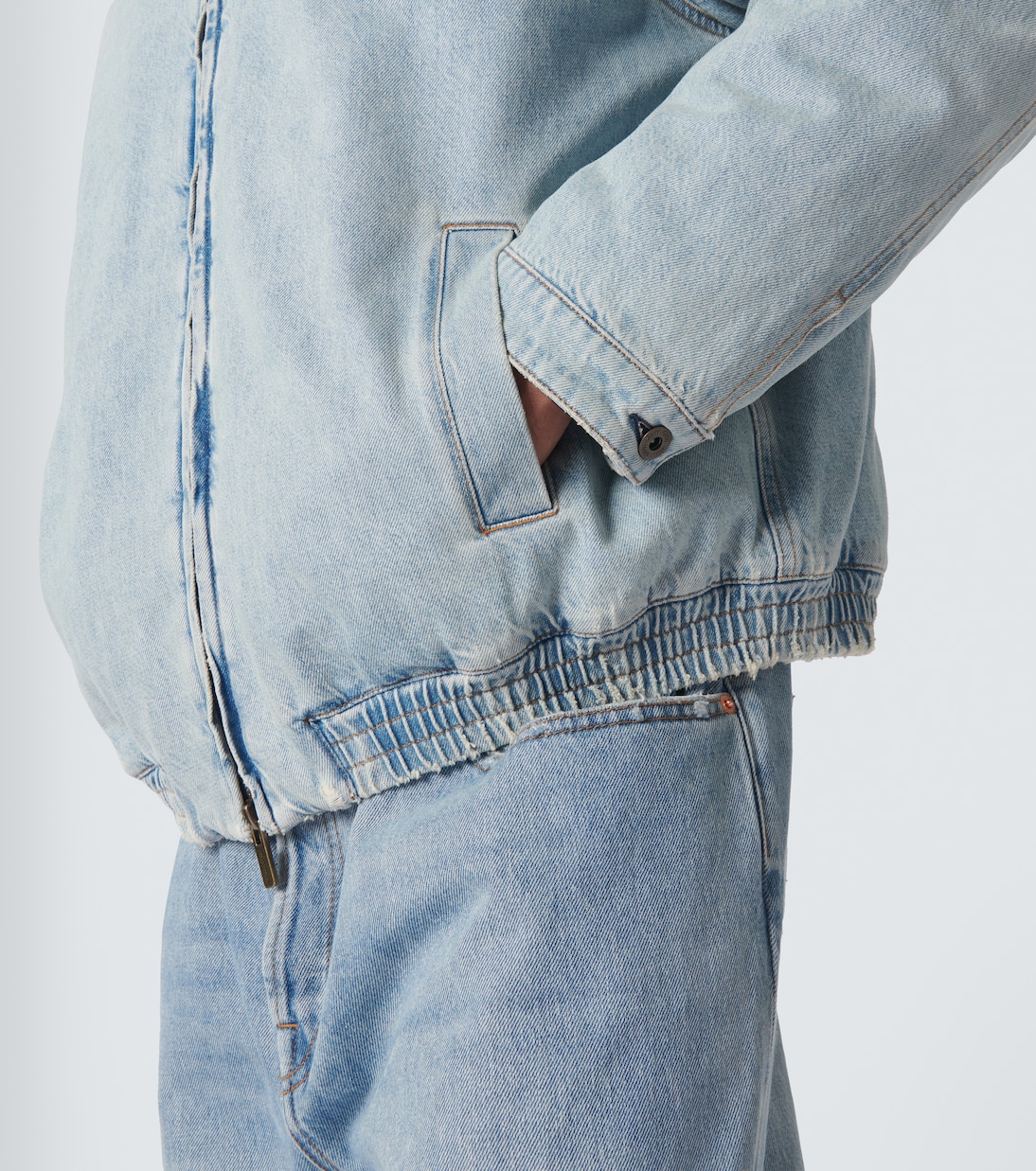 Blouson aus Denim mit Cord | Miu Miu