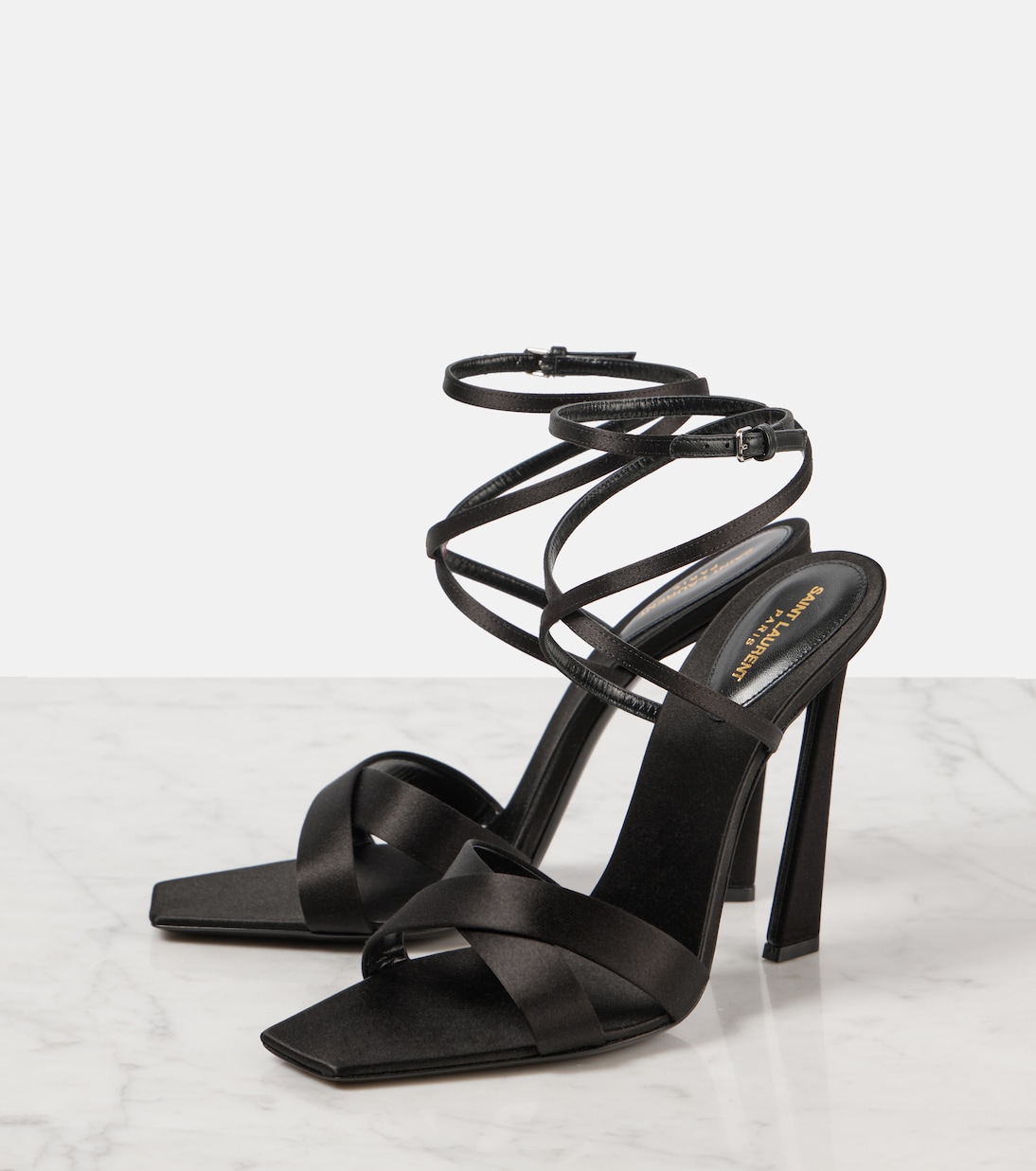 Sandales Corinne 110 en crêpe de satin | Saint Laurent