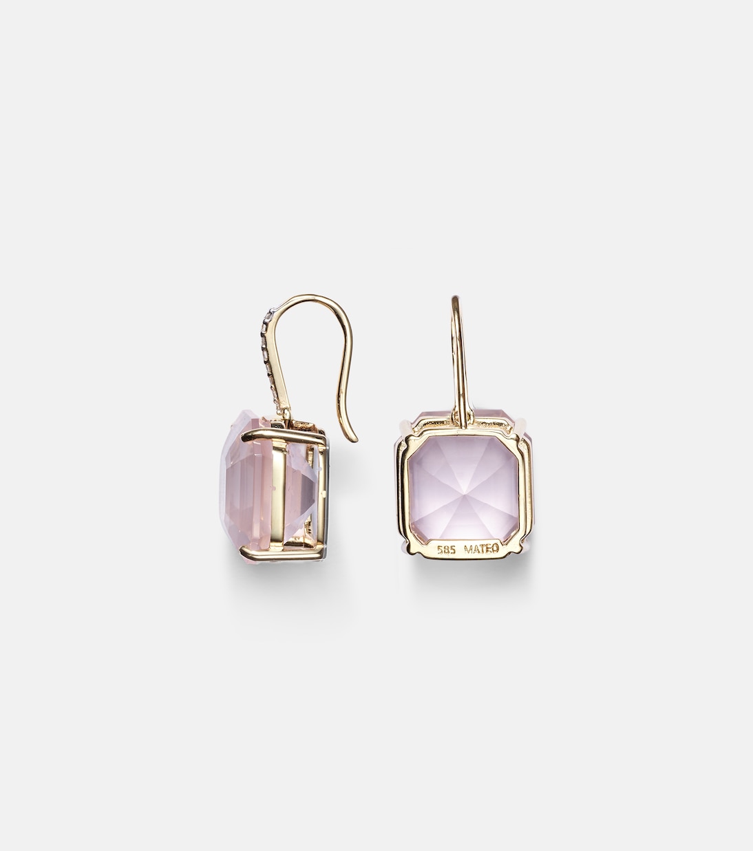 Boucles d'oreilles en or 14 ct, topaze et diamants | Mateo
