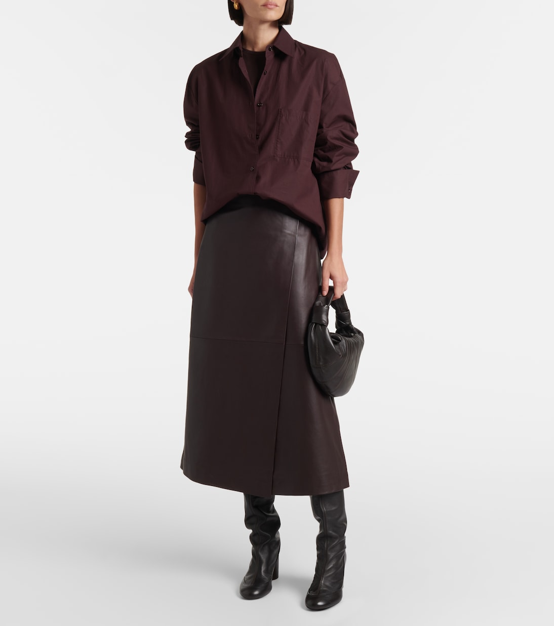 Jupe portefeuille Hedi en cuir | The Frankie Shop