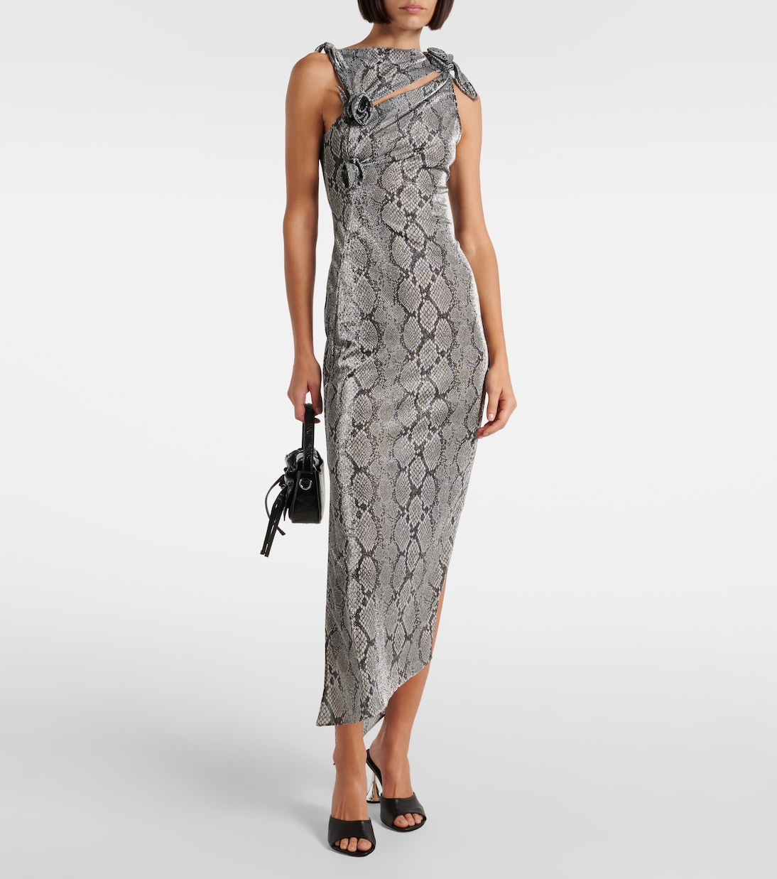 Snake-effect asymmetric maxi dress | Coperni