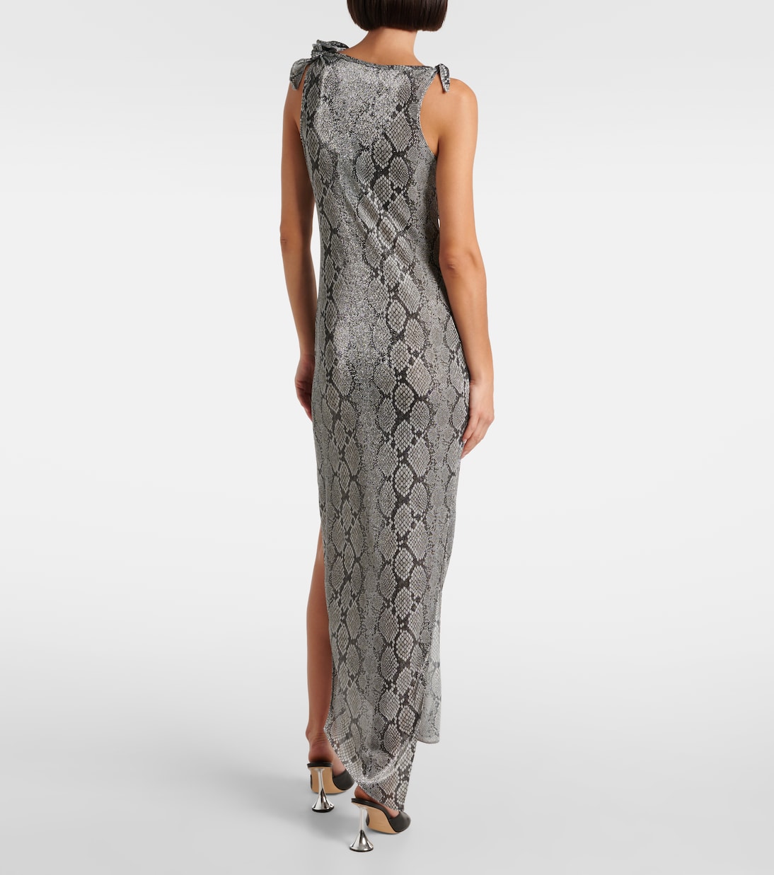 Snake-effect asymmetric maxi dress | Coperni