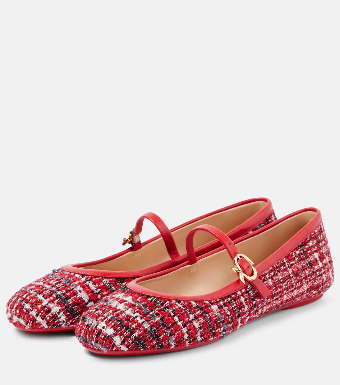 Carla bouclé Mary Jane flats | Gianvito Rossi