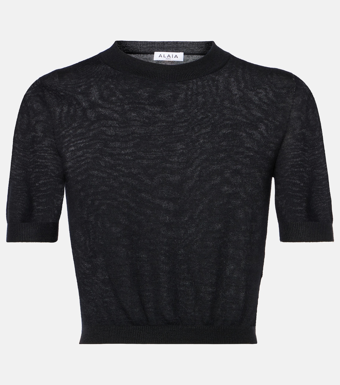T-shirt cropped in maglia di cashmere | Alaïa