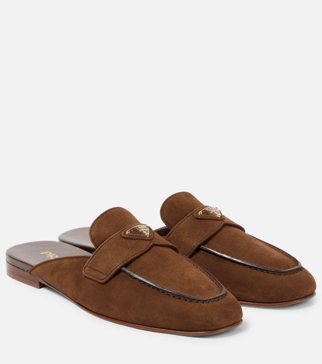 Mules in suede con logo | Prada
