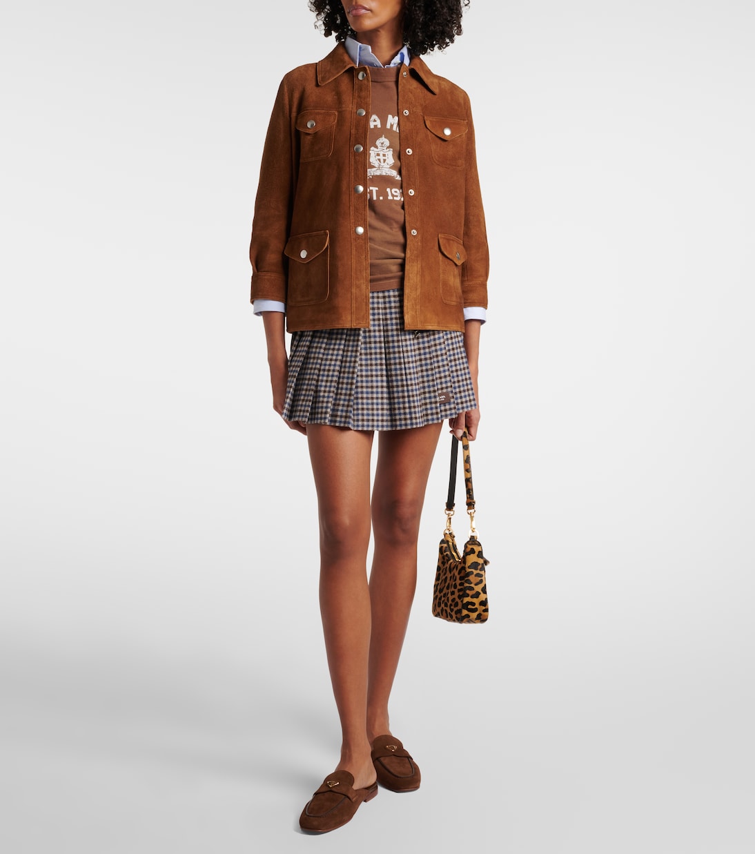 Mules in suede con logo | Prada