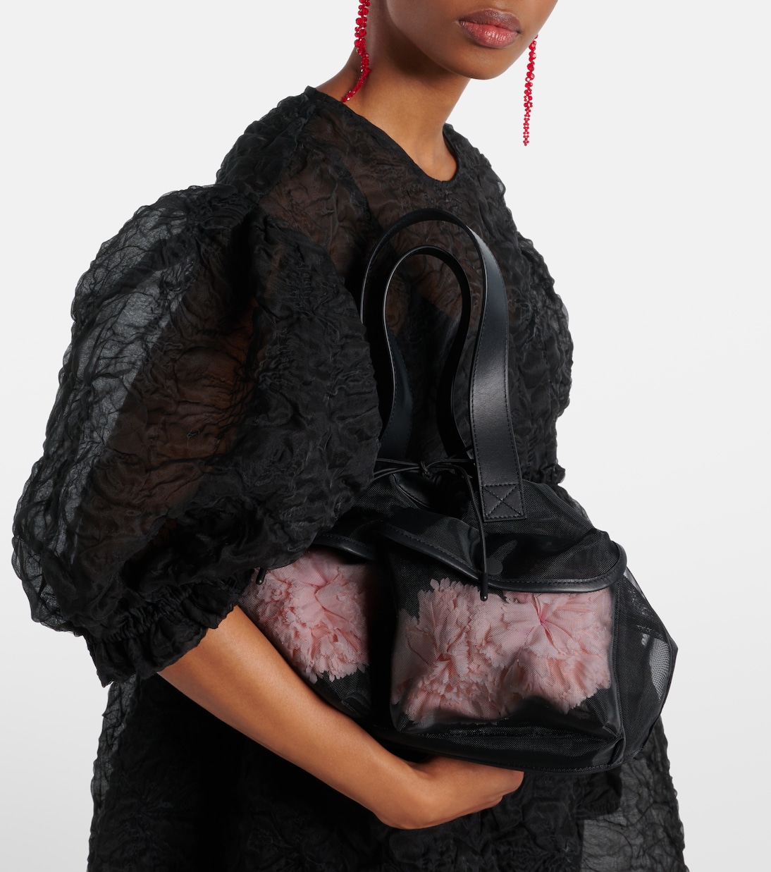 Sac Carnation Pocket en toile et cuir | Simone Rocha