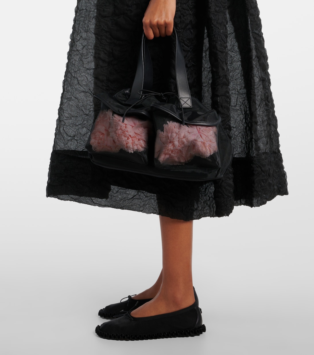 Sac Carnation Pocket en toile et cuir | Simone Rocha