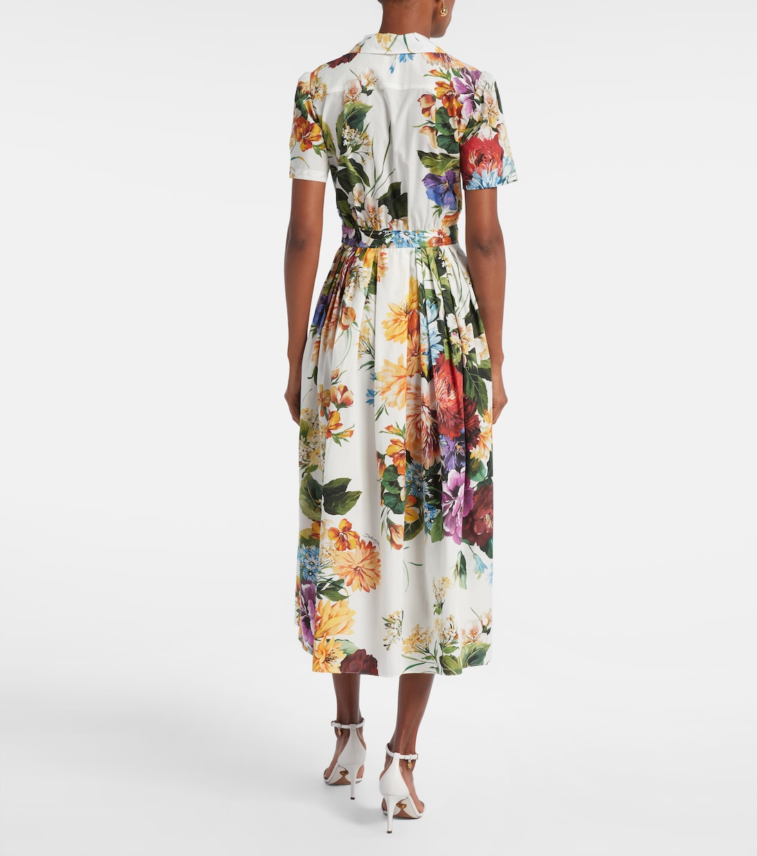 Floral cotton poplin shirt dress | Dolce&Gabbana