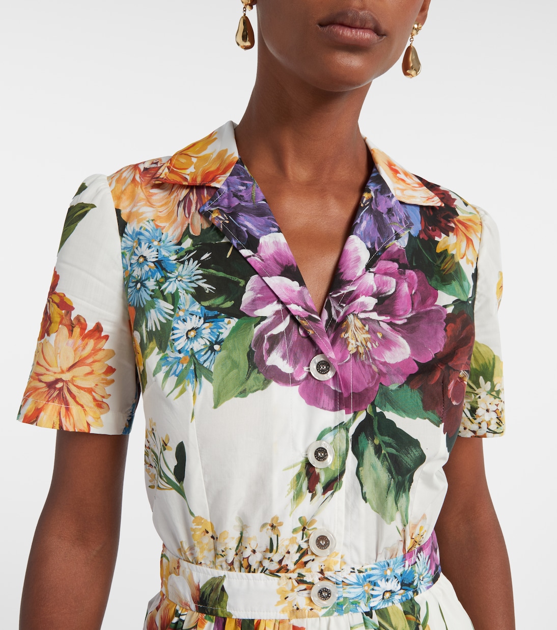 Floral cotton poplin shirt dress | Dolce&Gabbana