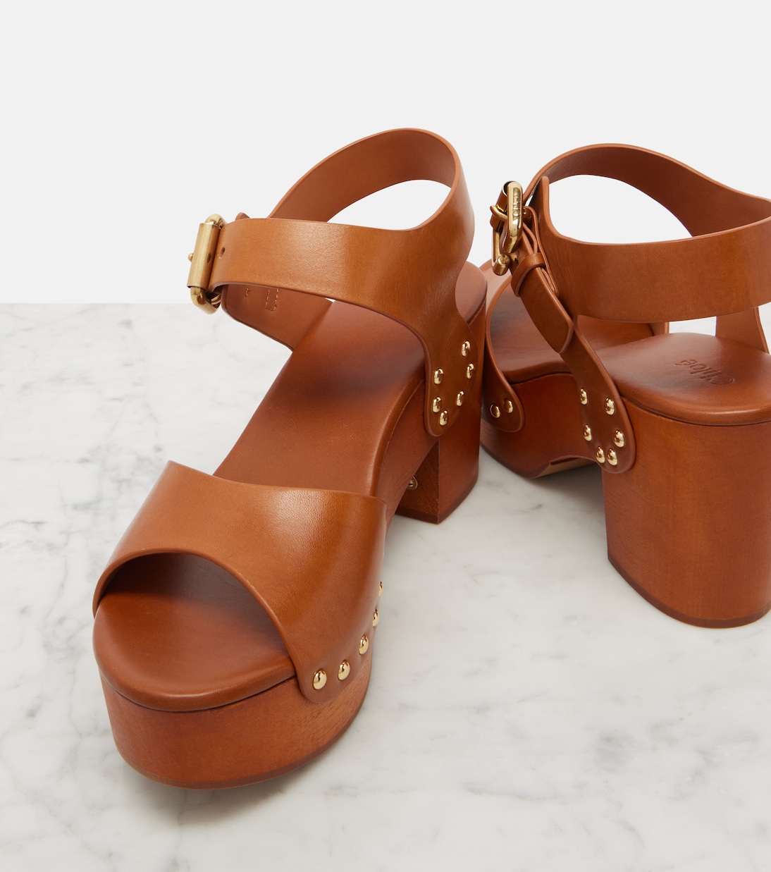 Jeannette 80 studded leather sandals | Chloé