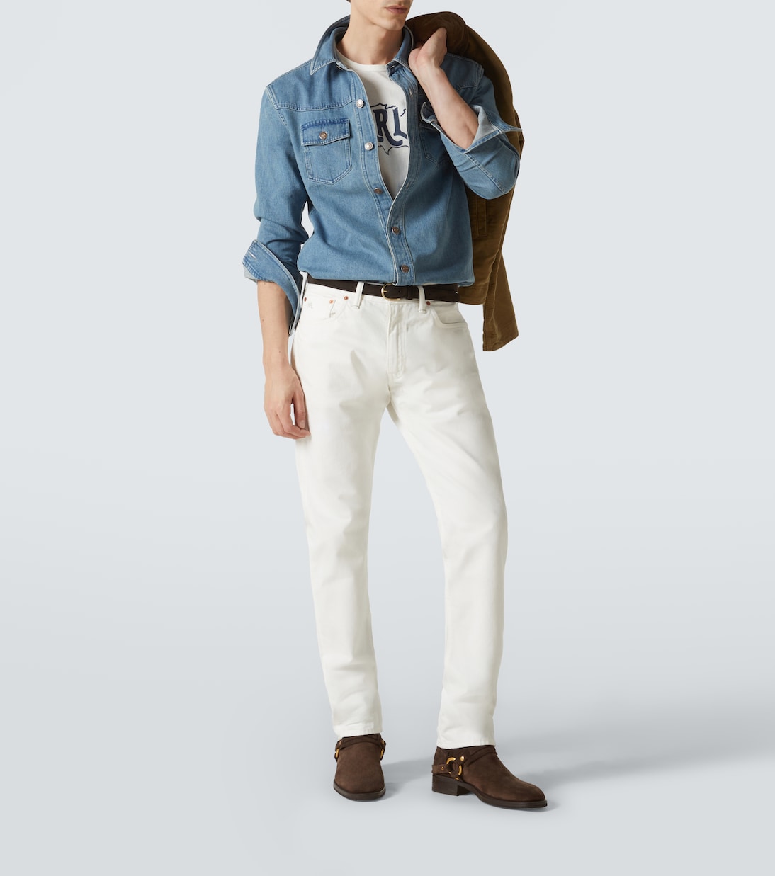 Camiseta de mezcla de algodón estampada | RRL