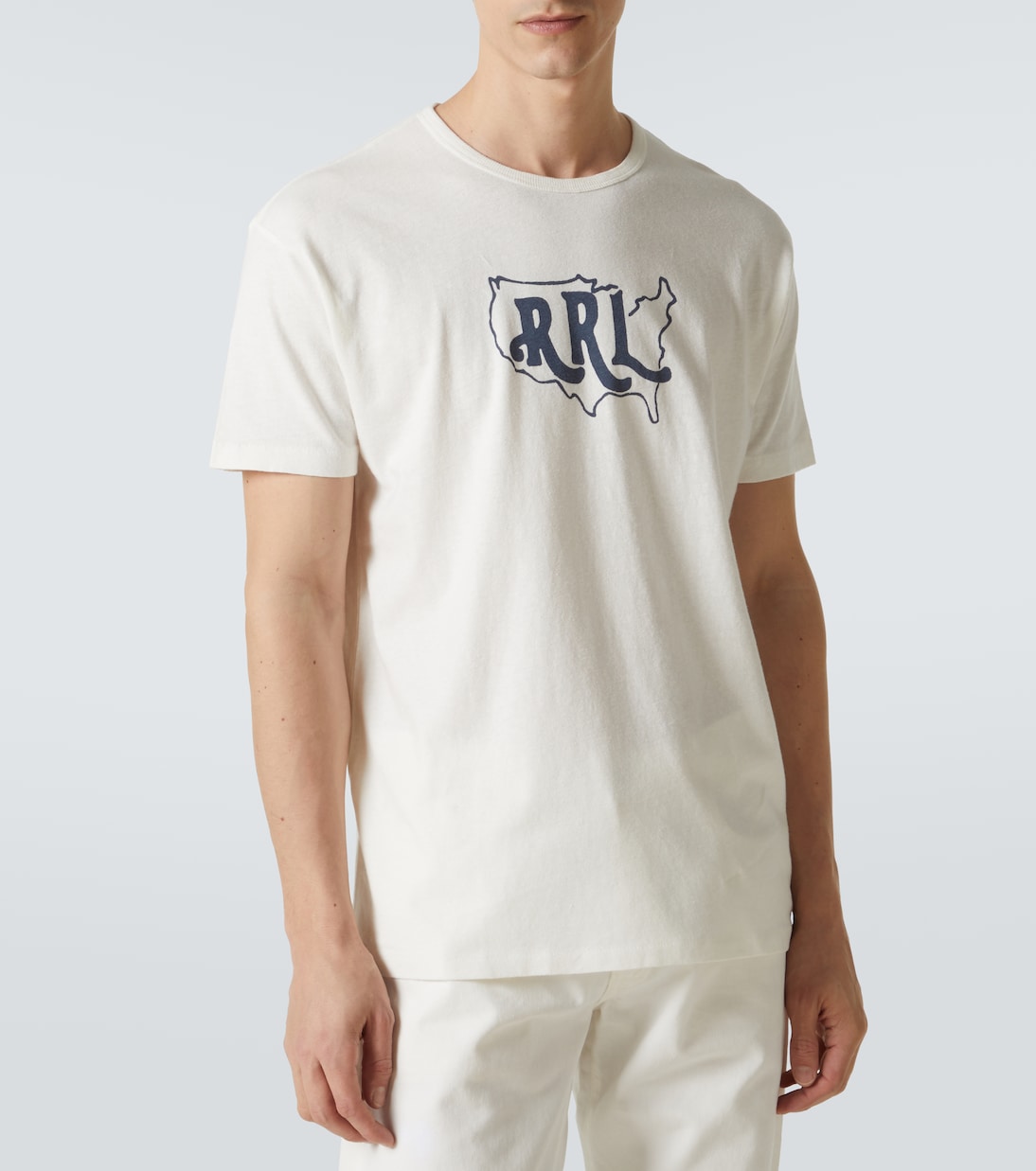 Camiseta de mezcla de algodón estampada | RRL