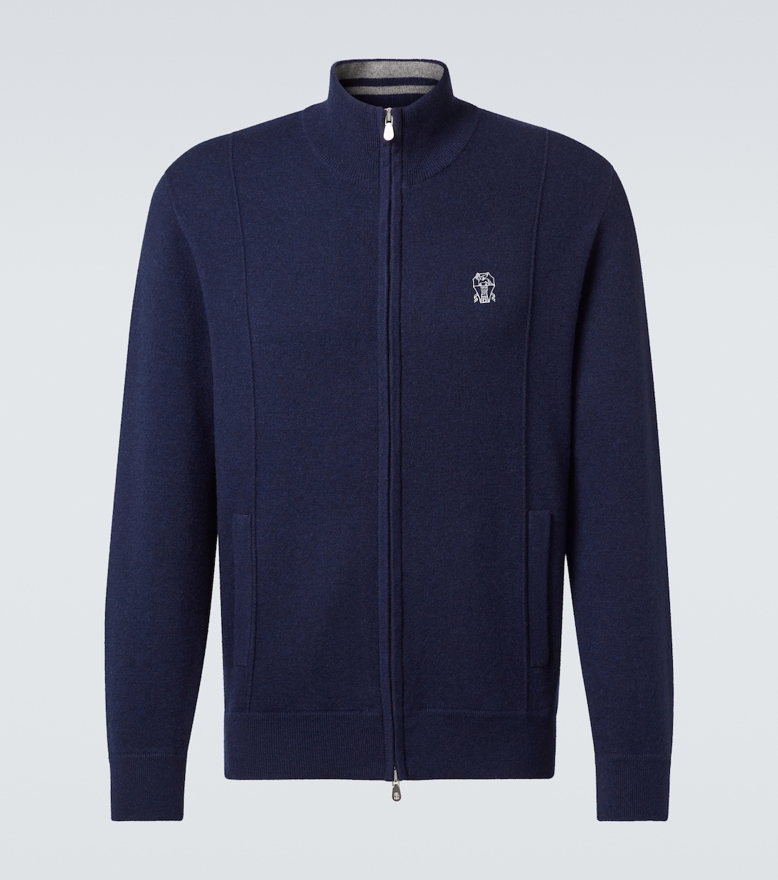 Cashmere-blend zip-up sweater | Brunello Cucinelli