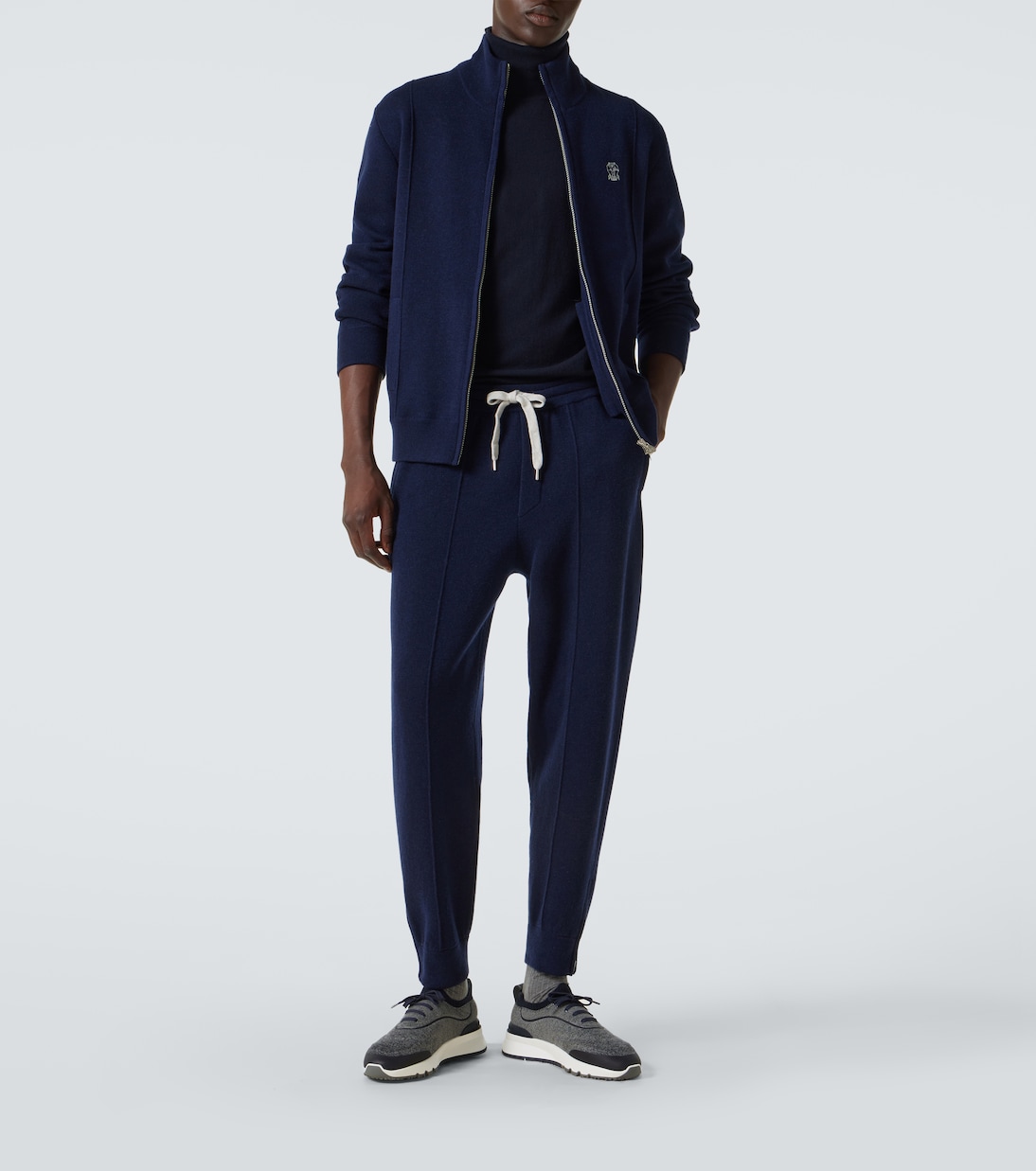 Cashmere-blend zip-up sweater | Brunello Cucinelli