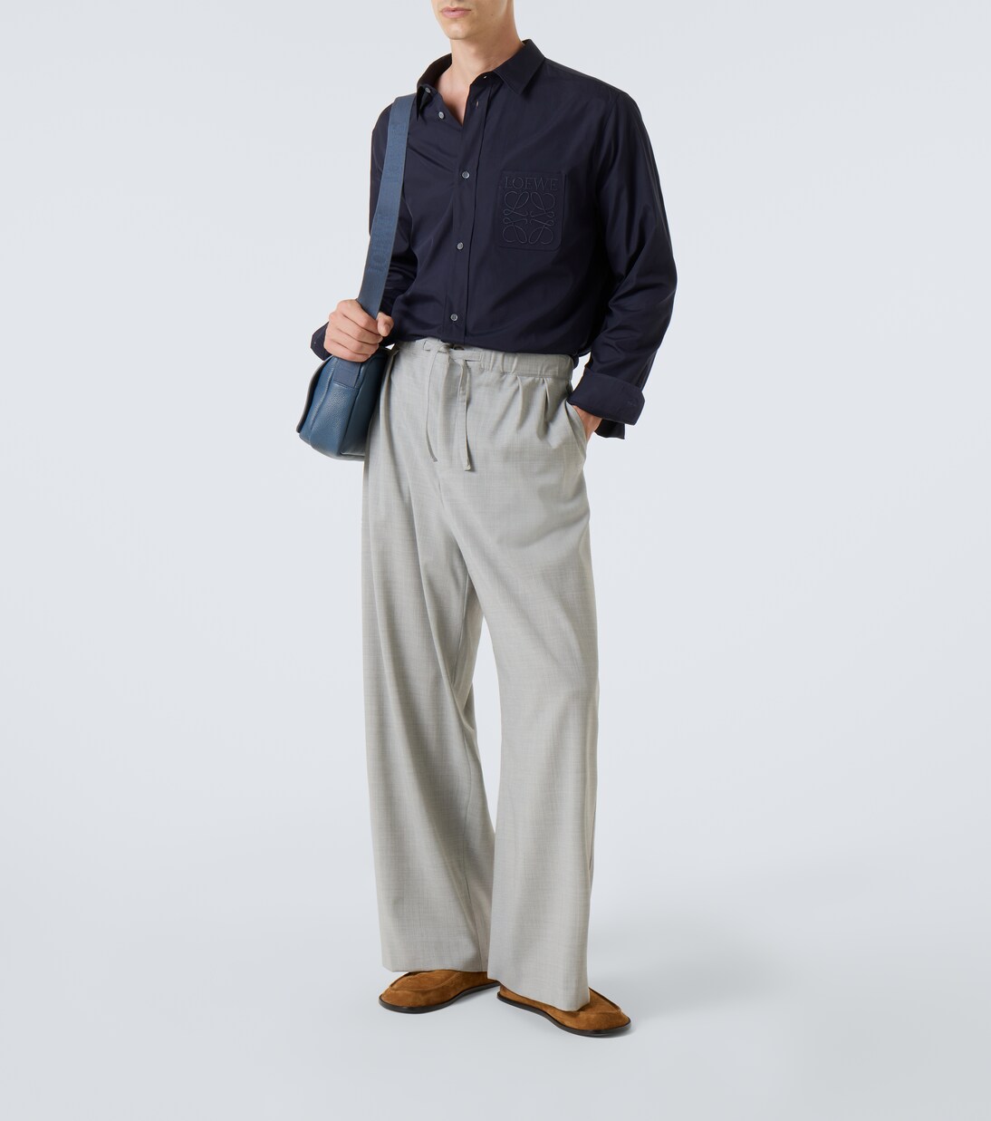 Camisa de popelín de algodón con logo | Loewe