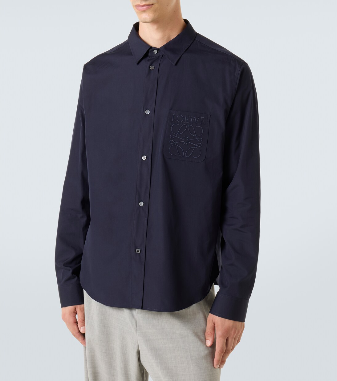 Camisa de popelín de algodón con logo | Loewe
