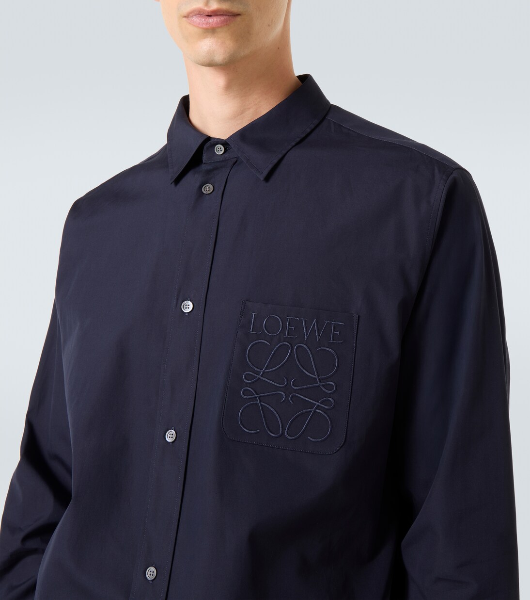 Camisa de popelín de algodón con logo | Loewe