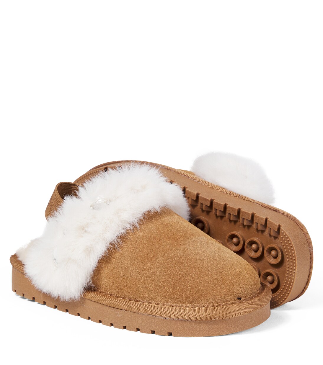 Embellished suede slippers | Monnalisa