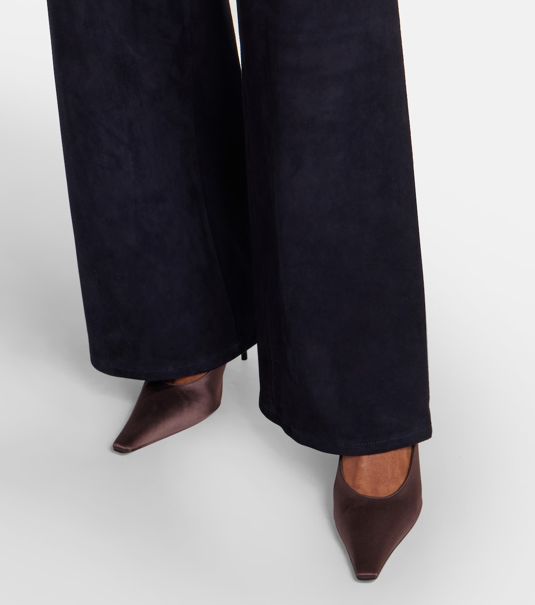 Pantalones anchos Mytheo de ante de tiro alto | Stouls