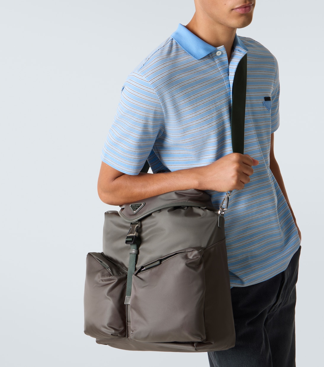 Rucksack aus Re-Nylon mit Leder | Prada