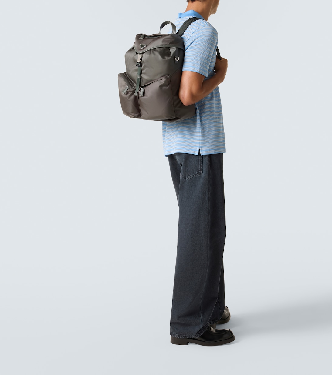 Rucksack aus Re-Nylon mit Leder | Prada