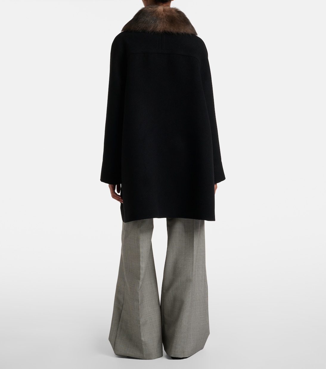 Shearling-trimmed virgin wool coat | Valentino