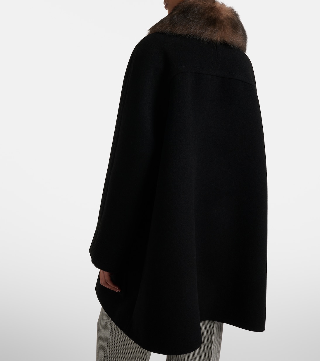 Shearling-trimmed virgin wool coat | Valentino