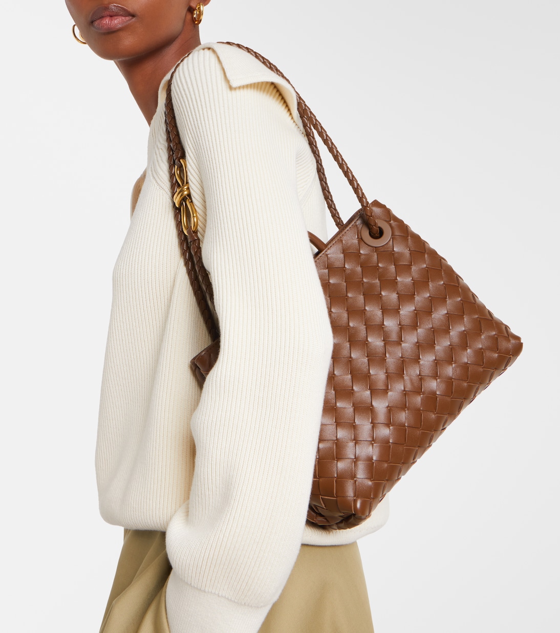 Andiamo Intrecciato Small leather tote bag | Bottega Veneta
